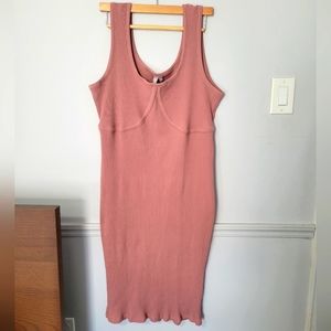 ASOS Curve taupe mauve bodycon dress with lettuce trim size 22 nwt